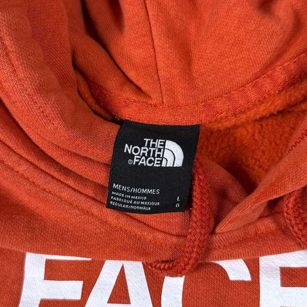 The North Face Hoodie‎ Mens Large Orange Half Dome Logo Pullover Sweatshirt